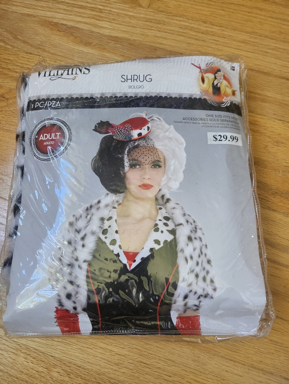 Halloween Disney Black & White Spotted Faux-Fur Shrug - Villain-Inspired Costume